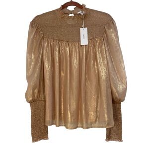 aeom smocked boho style top